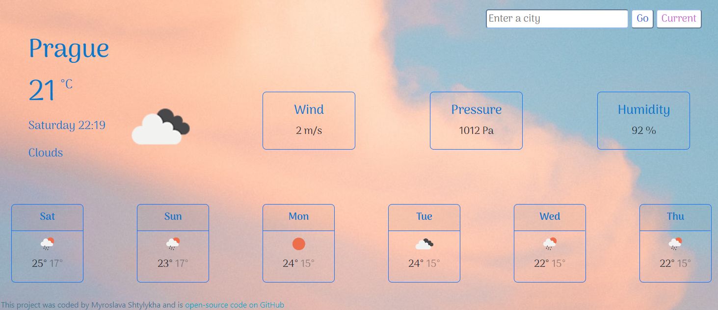 Screen weather app